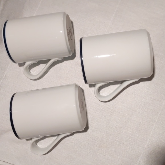 Dansk Bistro Christianshavn Blue Cups Mugs (3) Coffee Tea - Picture 2 of 6